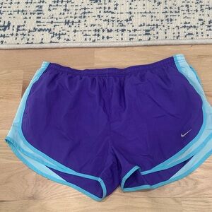 Nike Women’s Purple Athletic Shorts with Light Blue Trim